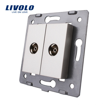 Manufacture Livolo Gray Wall Electric Socket Accessory The Base of TV Outlet VL-C7-2V-13